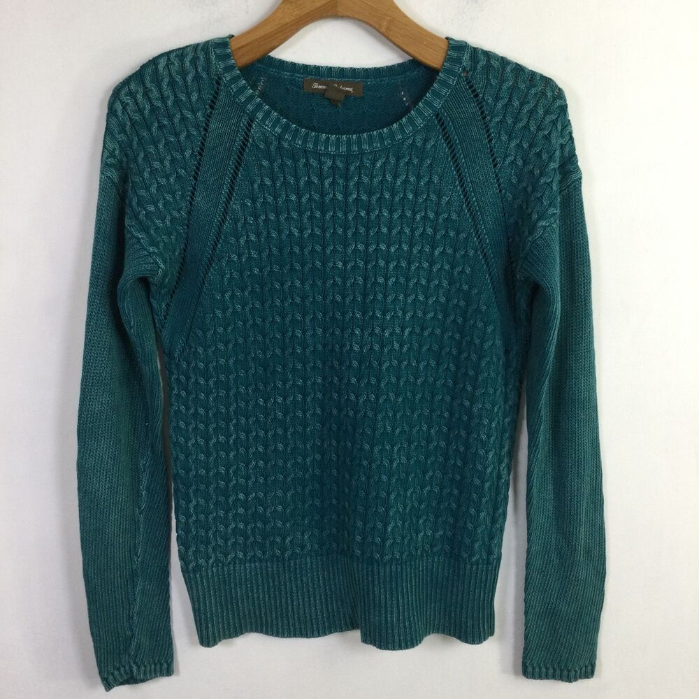 Tommy Bahama Womens Ardmore Cable-Knit Pullover Sweater Green Size Small